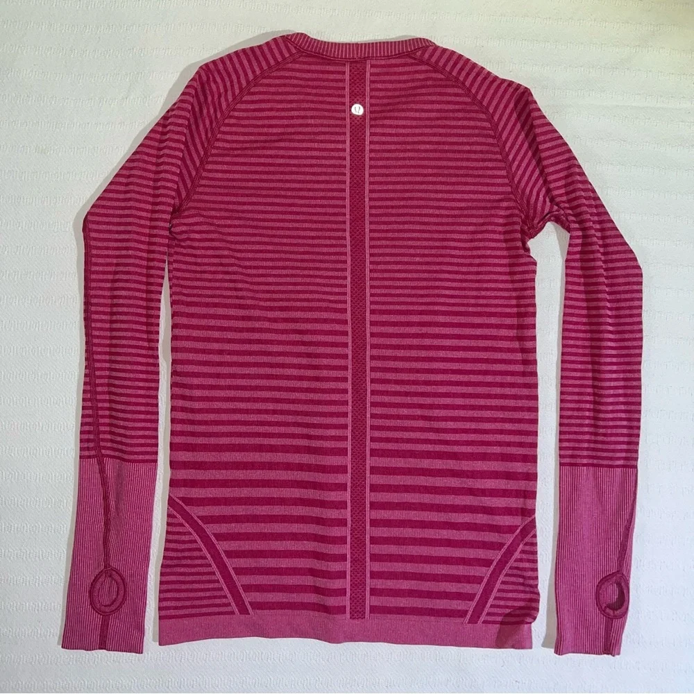 Lululemon Swiftly Tech Long Sleeve Shirt Size 10 Pink Running Gym Workout - Picture 2 of 4